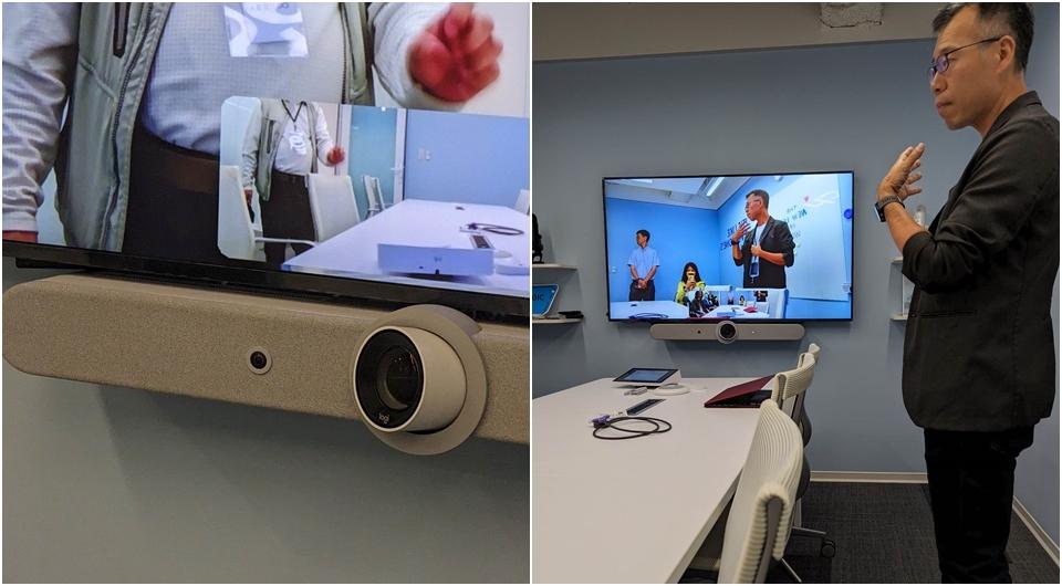 視訊鏡頭會自動偵測轉向主講者。（圖／記者劉惠琴攝）