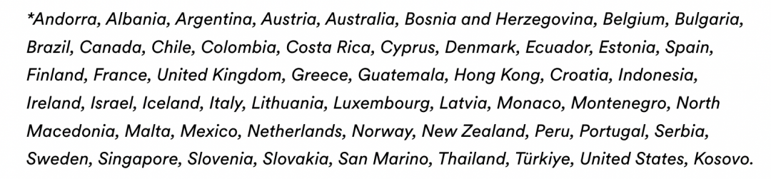 官方公開逾50國漲價名單。（圖／翻攝官網）