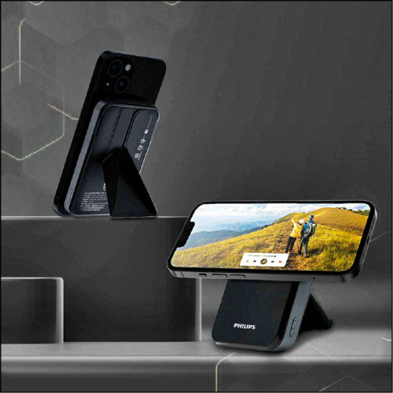PHILIPS黑金剛無線磁吸快充行動電源,售價1,990元,在雙全生活館官網登錄享2年保固。預計8月在全台7-11上市,9月全通路開賣。