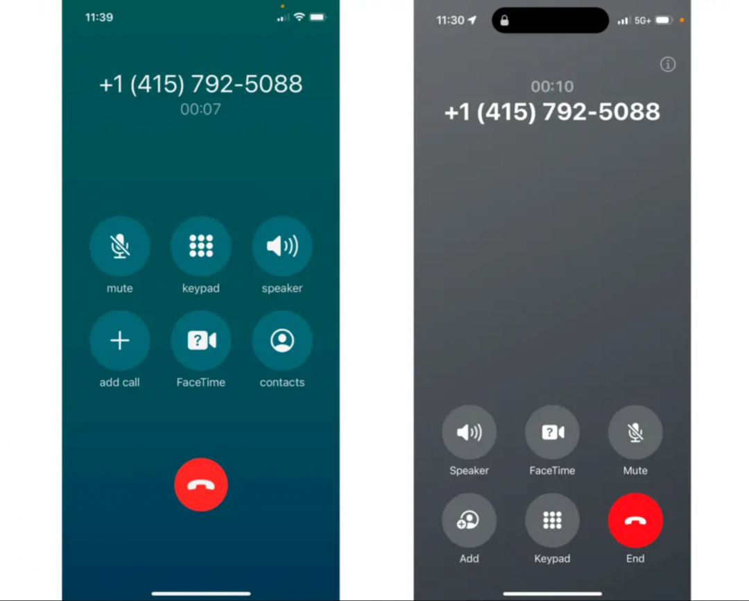 左為舊版介面,又為iOS 17 Beta 介面。(圖/翻攝CNBC)