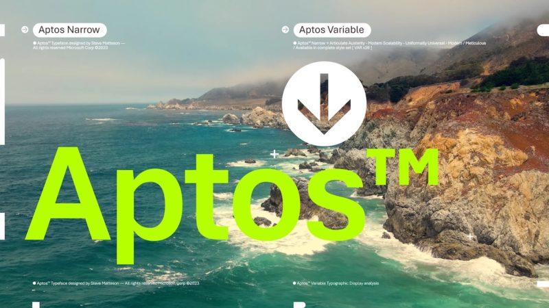 Microsoft 365將於九月採用預設字型「Aptos」,具圓潤、簡潔、高可讀性等特色。(圖/微軟)