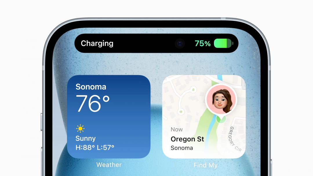 iPhone 15全系列具備動態島。(圖/官網)