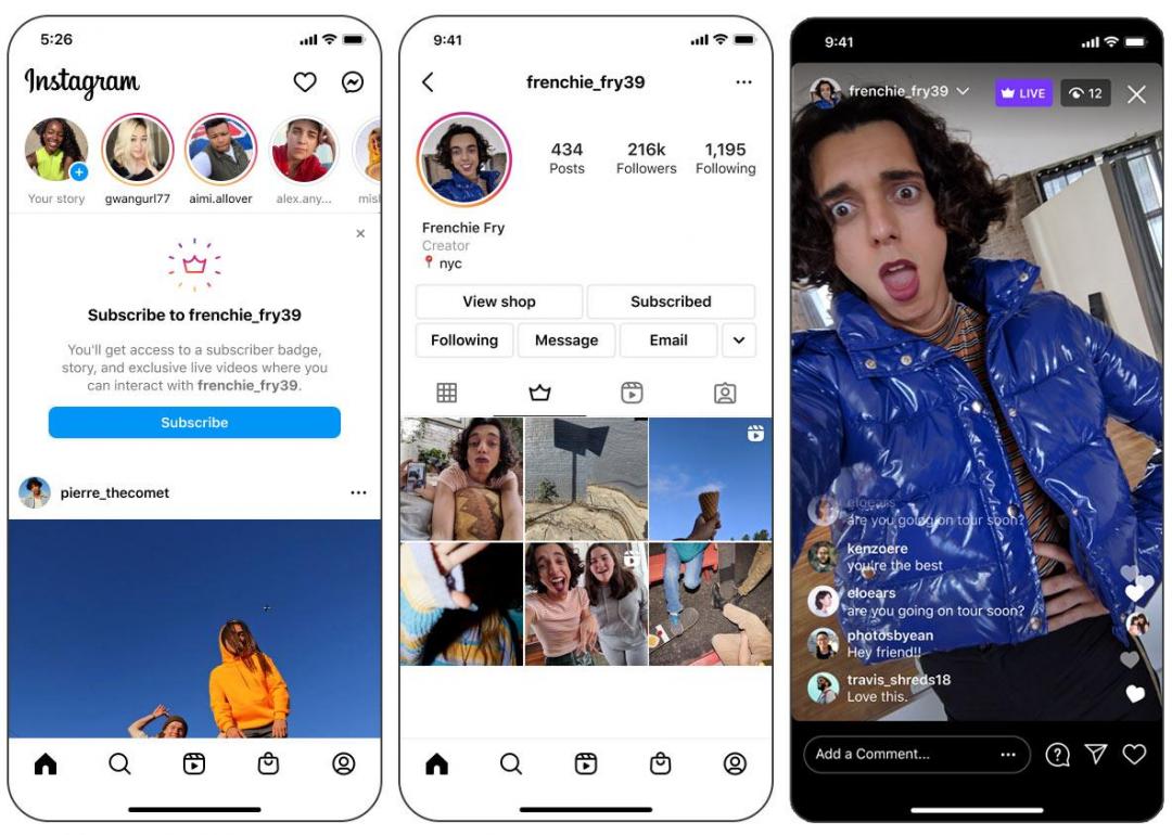 Instagram 為台灣創作者啟用訂閱功能,藉此提供獨家內容增加與粉絲之間的互動性,並增加創作者收益。(圖/Meta提供)