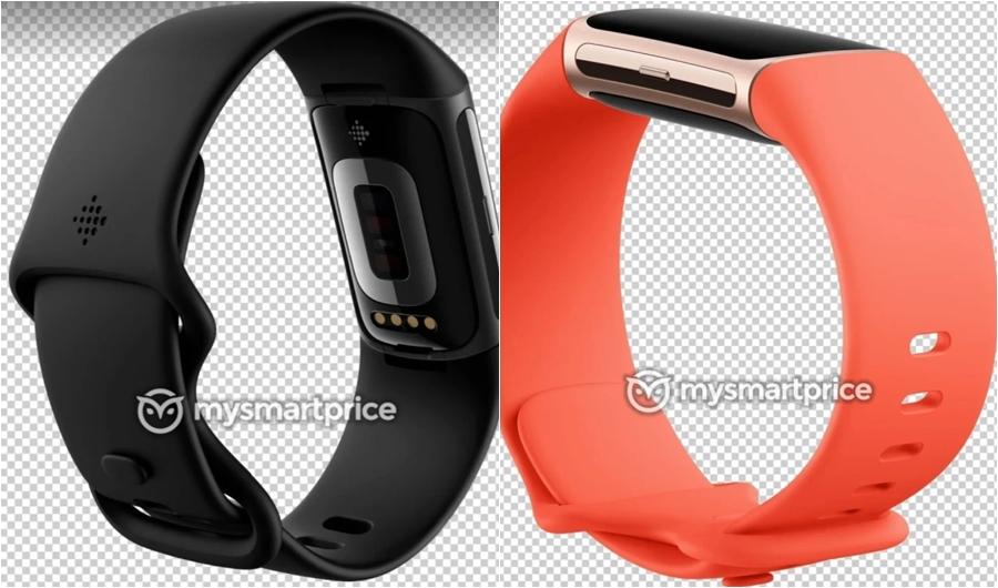 據傳為新一代Fitbit Charge 6 智慧手環的外觀渲染圖流出,將提供米、黑與橘紅色三種顏色。(圖翻攝MySmartPrice)