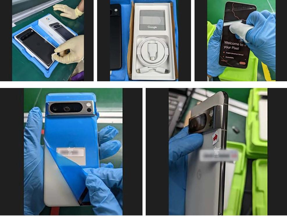 據稱為Google Pixel 8 Pro實機諜照流出。(圖翻攝9to5Google)