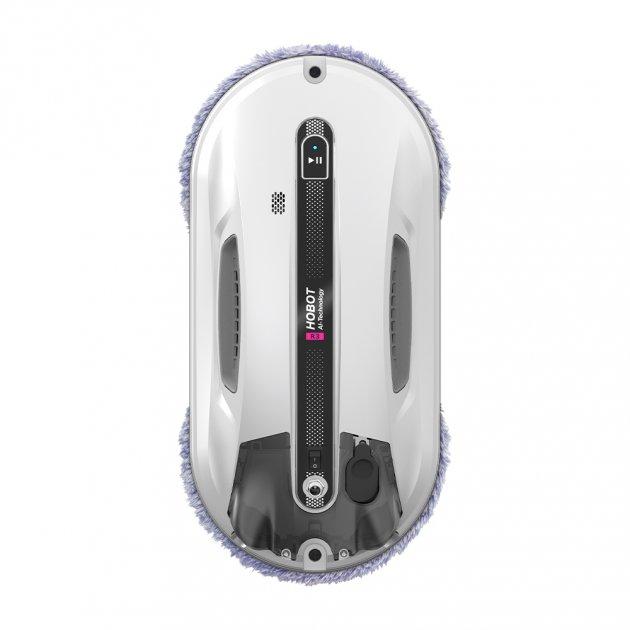 玻妞擦玻璃機器人HOBOT-R3能穩定貼合如磁磚、水泥壁、雕花玻璃等不同的表面，以圓形的擦布在玻璃上扭動，模仿人手擦拭的效果。HOBOT-R3，12,830元。