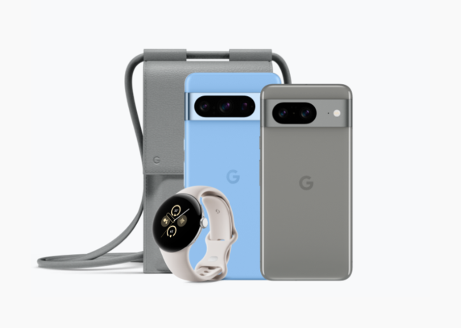 Google 官方網路商店祭龍年新春限時優惠,購買 Pixel 8 或 Pixel 8 Pro,加購 Pixel Watch 2智慧手錶,現省千元並可獲限量版手機包配件。(圖/翻攝 Google 官網)