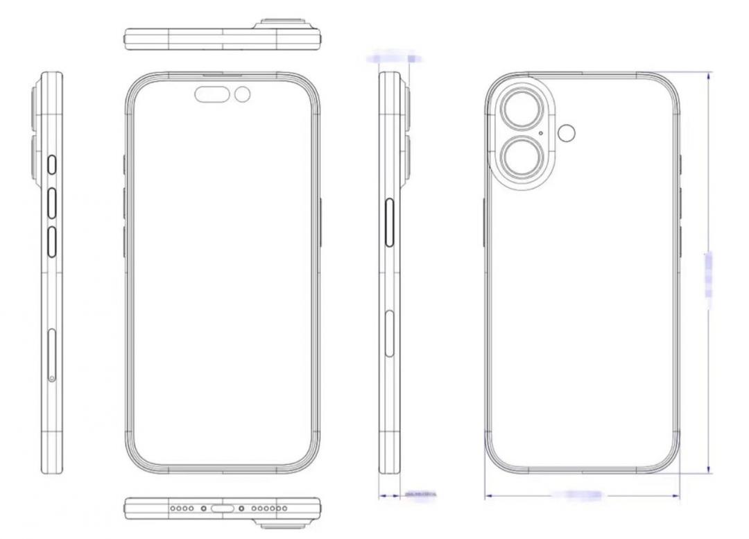 疑似一般版iPhone 16的設計圖。(圖/翻攝X)