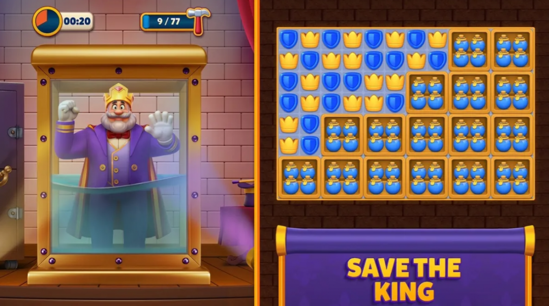 土耳其新創公司開發的《Royal Match》益智三消遊戲,加入解謎元素,提升遊戲可玩性。(圖/翻攝 Google Play