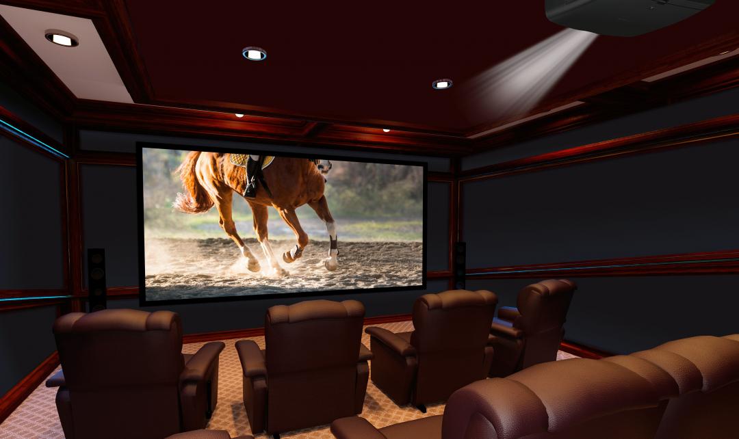 利用投影機就能打造家庭電影院，替居家娛樂體驗加分。圖為Epson EH-LS12000B。