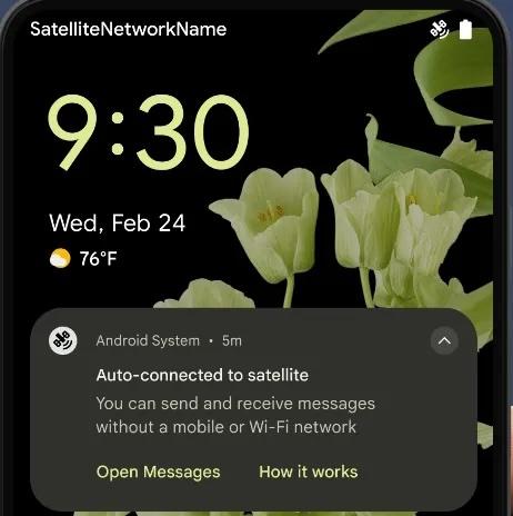 Android 15支援衛星連接功能,沒有WiFi、行動網路也能傳訊息。(圖/翻攝AndroidAuthority)