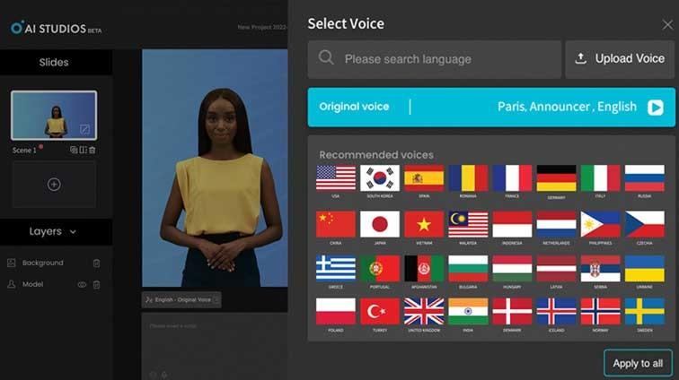 DeepBrain AI提供上百位AI虛擬主播，適合用來製作教學、新品介紹或培訓研討會議等類型的影片，月付30美元起。