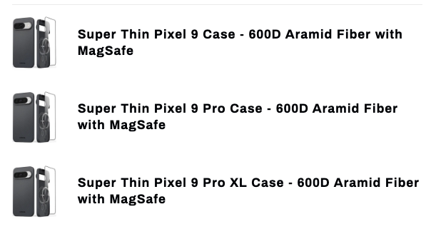 Pixel 9 保護殼已經在部份配件商網站提早上架。(圖/翻攝 Thinborne)