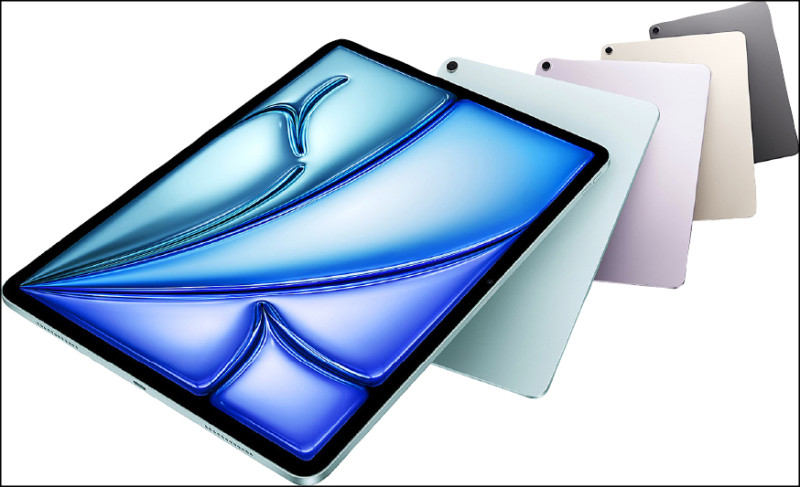 iPad Air(M2)提供四色選擇,容量128GB起。(翻攝蘋果官網)