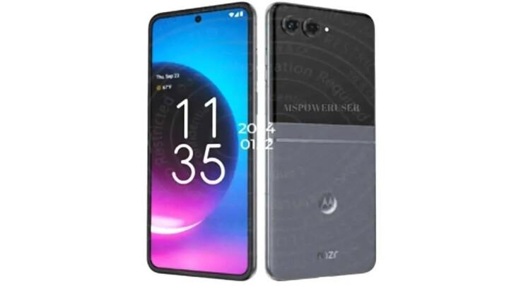 傳Moto將於近期推出新代翻蓋摺疊 razr 50 Ultra機身外觀渲染圖於網路流出,整體機身設計似乎跟前代沒有太大的變化。(圖翻攝91Mobiles)