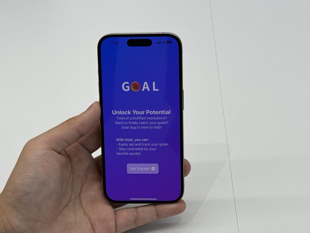 江竑燁以MyGoal App脫穎而出,可建立目標清單。(圖/記者吳佩樺攝)
