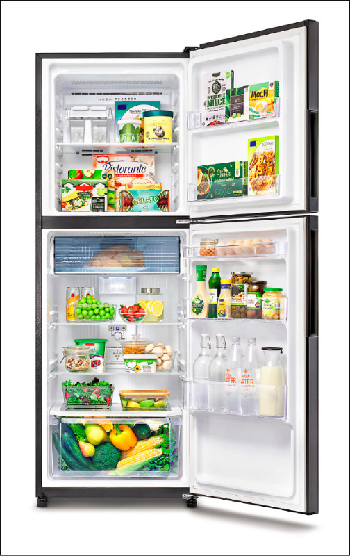 夏普大冷凍雙門除菌冰箱將冷凍室比例提高到整體容量的30%以上，滿足大量冷凍儲存需求。