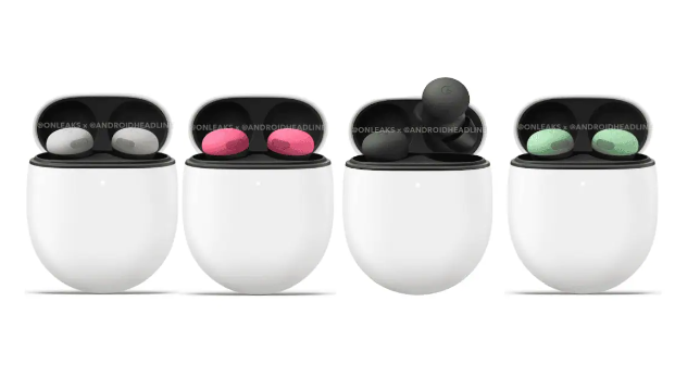 外媒流出的 Pixel Buds Pro 2 渲染圖,外型變化並不大。(圖/翻攝androidheadlines)