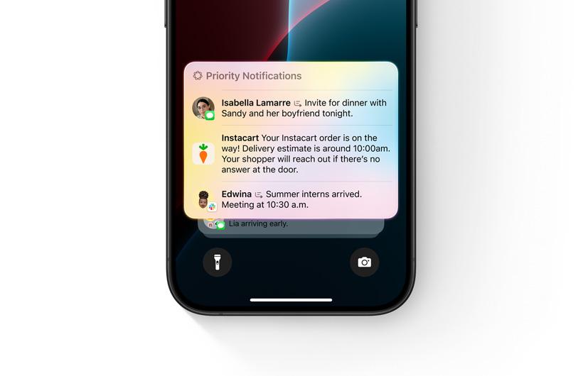透過 Apple Intelligence 手機通知會自動篩選重要訊息,並且摘要內容。(圖/翻攝蘋果官網)