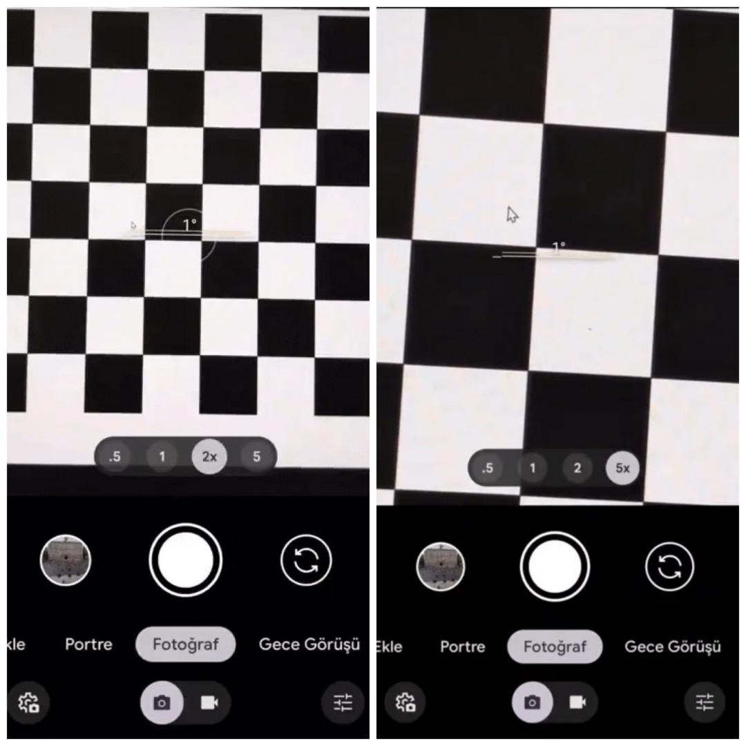 一名用戶表示,從2倍變焦至5倍,Pixel 9 Pro XL出現相機拍攝傾斜的問題。(圖/翻攝網路