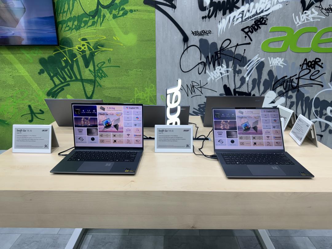 宏碁Swift Go 14 AI（高通）採用高通Snapdragon X Plus處理器。（圖／記者吳佩樺攝）