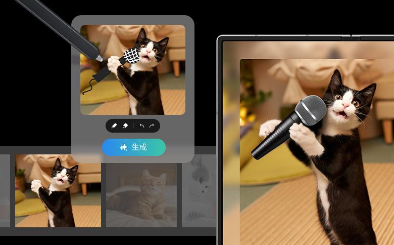 生成式AI也善於繪圖，使用者只需描繪草稿，就能由AI補足細節。