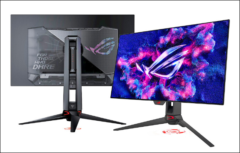華碩ROG Swift OLED PG27AQDP通過RWGB子像素配置，可以讓螢幕的文字呈現更清晰銳利，32,900元。