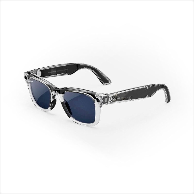 採全透明設計的Ray-Ban Meta最新限量款Shiny Transparent Wayfarer鏡框，429美元（約台幣13,750元），台灣未販售。