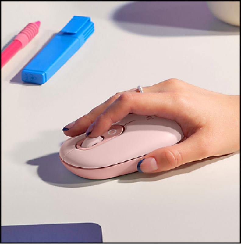 Logitech POP MOUSE提供兩組自訂義的快捷鍵,電池續航力達到24個月。(羅技提供)