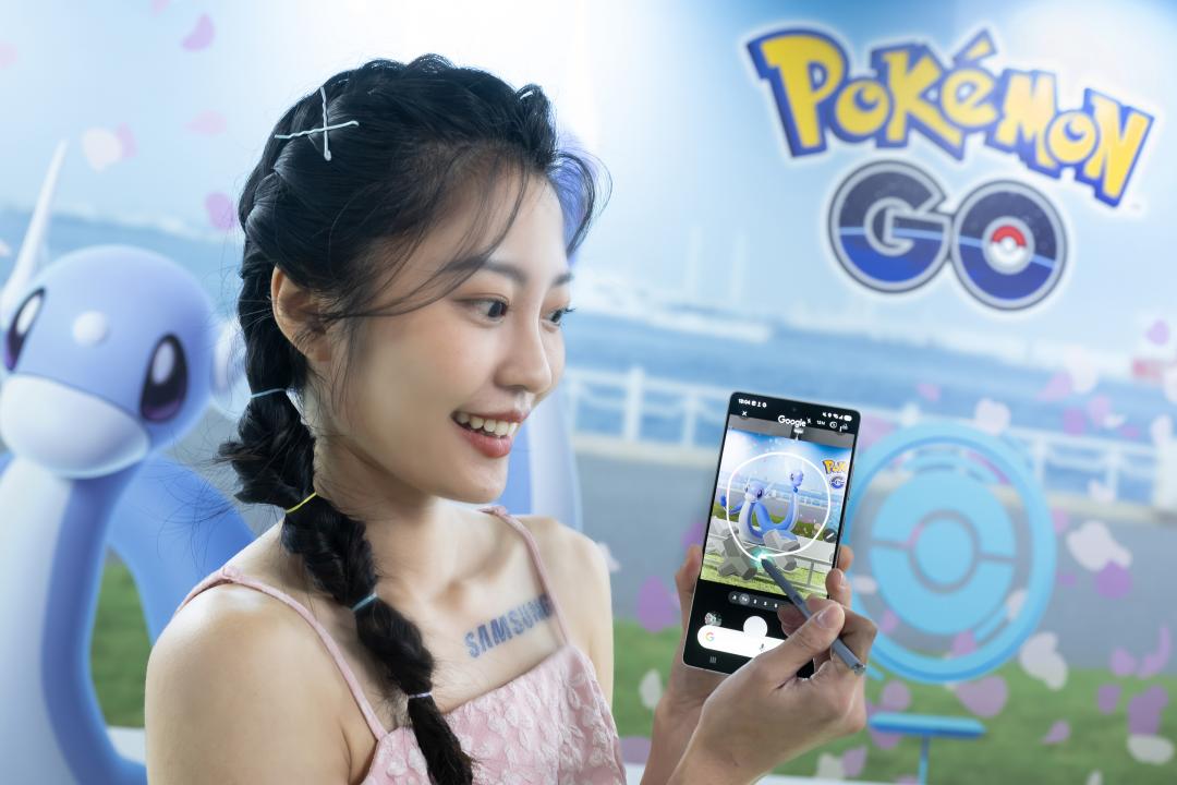三星活動現場打造《Pokémon GO》趣味場景,融入S25旗艦系列的各種功能應用。(圖/三星)