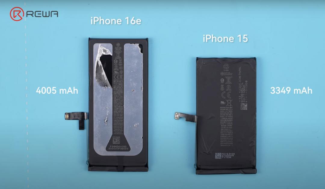 iPhone 16e的電池容量達4,005mAh。（圖／翻攝YT）
