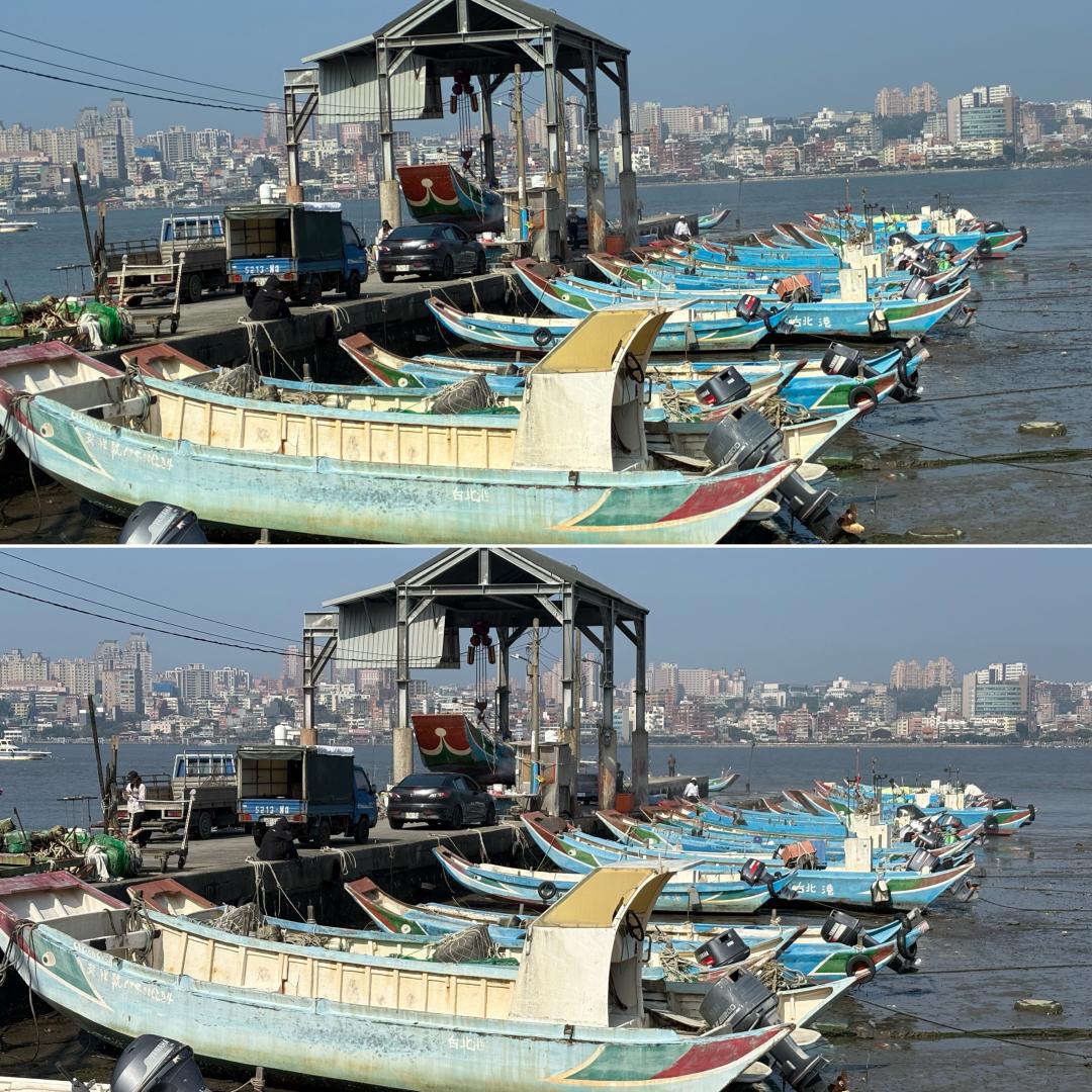 主相機2倍無損變焦：iPhone 16e (上)、iPhone 16（下）。（圖／記者吳佩樺攝）