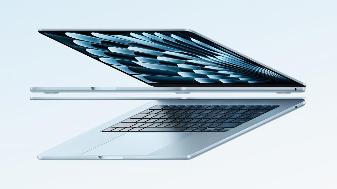 M4版MacBook Air登場，推出天藍新色。（圖／蘋果）