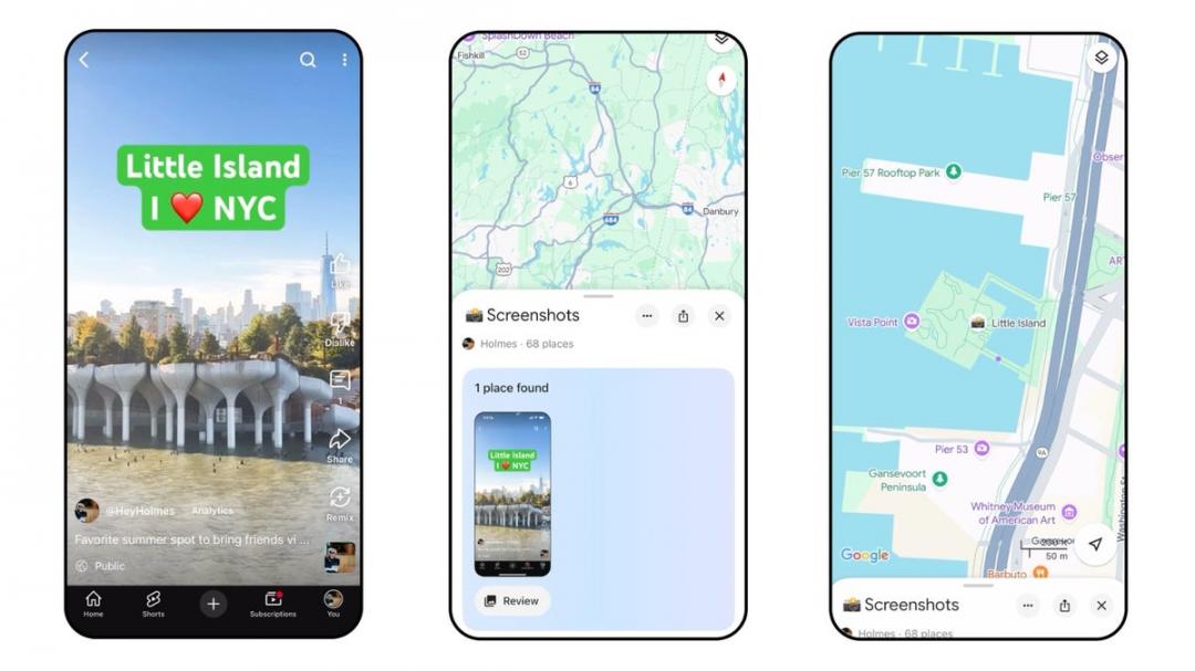 Google地圖現在可識別手機螢幕截圖，幫助用戶更輕鬆地規劃旅行。（圖／Google）