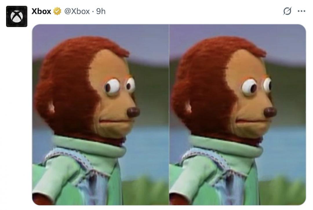 微軟Xbox官方帳號在貼文底下特地以「迷因圖」來回應。(圖/翻攝X)