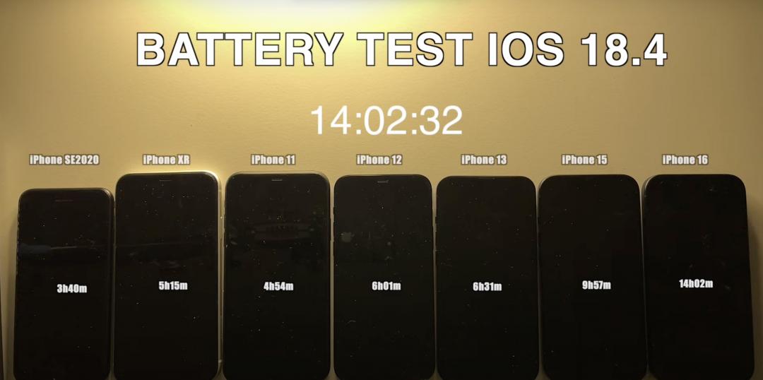 iOS 18.4續航實測出爐。(圖/翻攝YT)