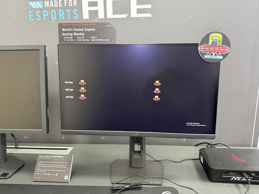 華碩ROG Strix ACE XG248QSG顯示器，擁有高達610Hz螢幕更新率。 （圖／華碩）