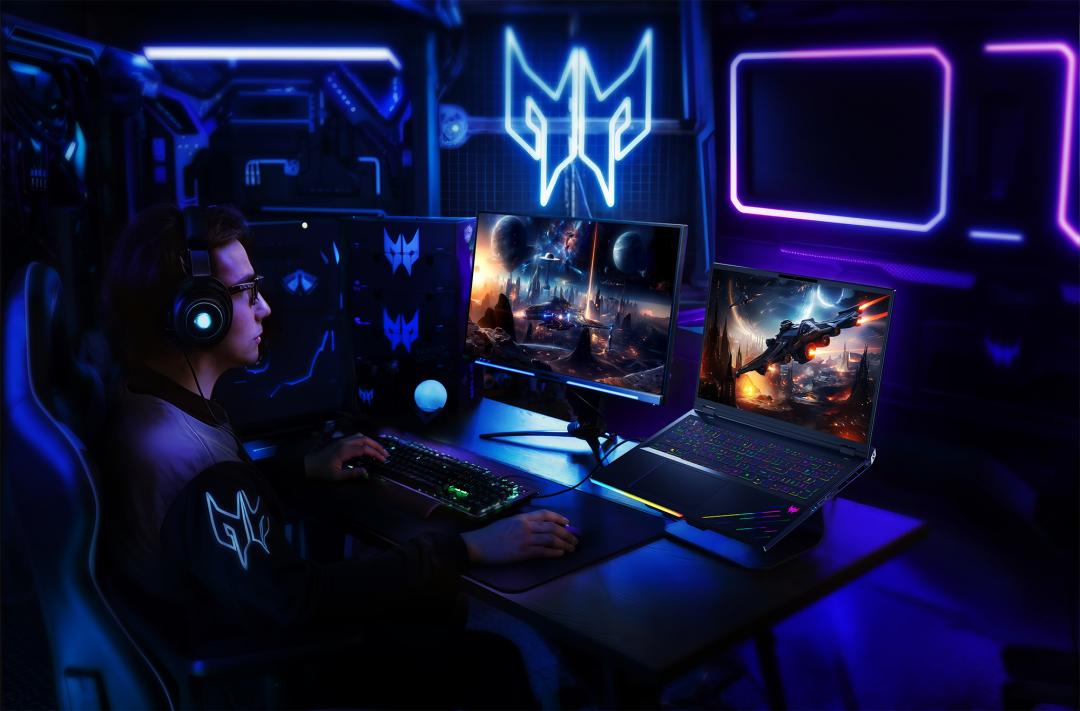 隨著NVIDIA推出GeFore RTX 50系列顯示卡，為電競筆電市場帶來新一波熱潮。圖為宏碁Predator Helios 18  AI。