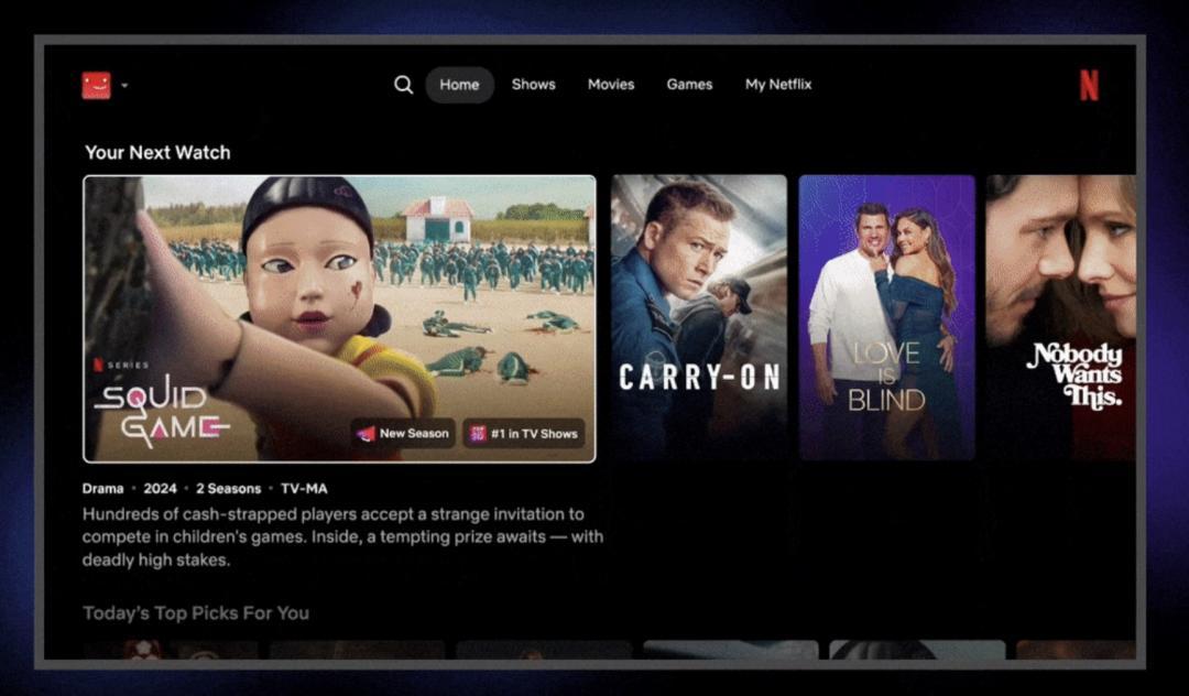 用戶批評新介面浪費螢幕空間。(圖/Netflix)