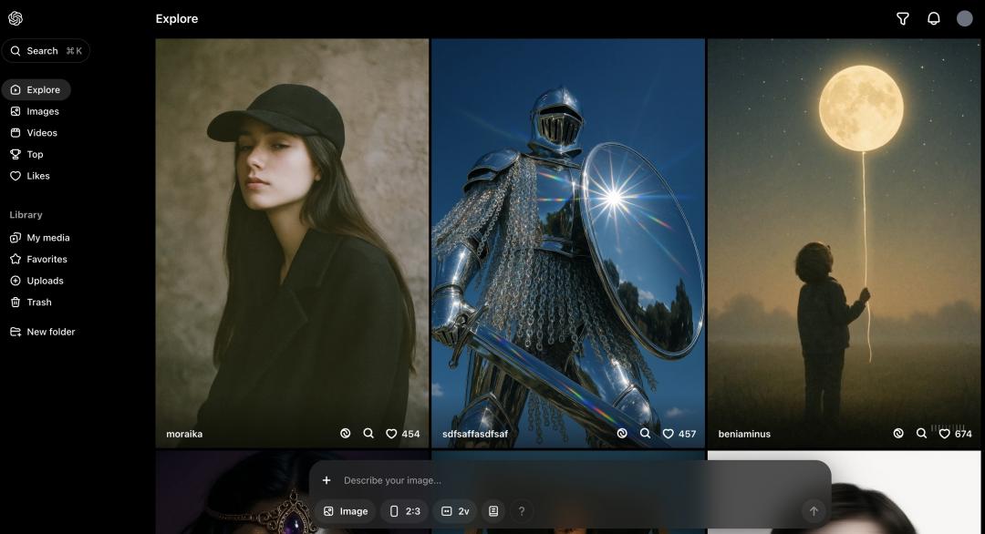 OpenAI旗下的AI影片生成工具Sora，只提供ChatGPT付費用戶。（圖／翻攝Sora）