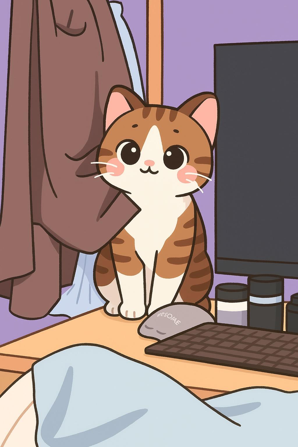 ChatGPT 生成的可愛風格貓咪（圖／翻攝 ChatGPT）