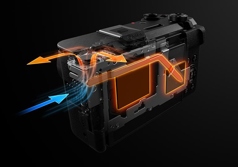 加入散熱風扇讓PowerShot V1可以維持小體積,又能拉長連續錄影時間。