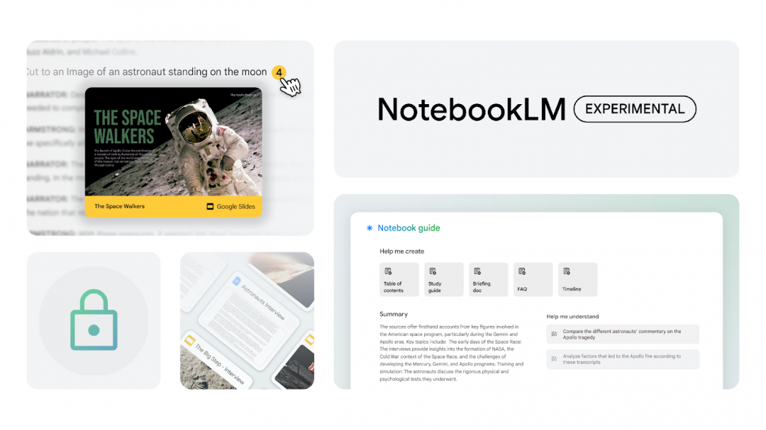NotebookLM是Google開發的AI筆記工具，擅長化繁為簡，還可以指定AI採用的資料範圍，有效避免AI胡言亂語的缺點。