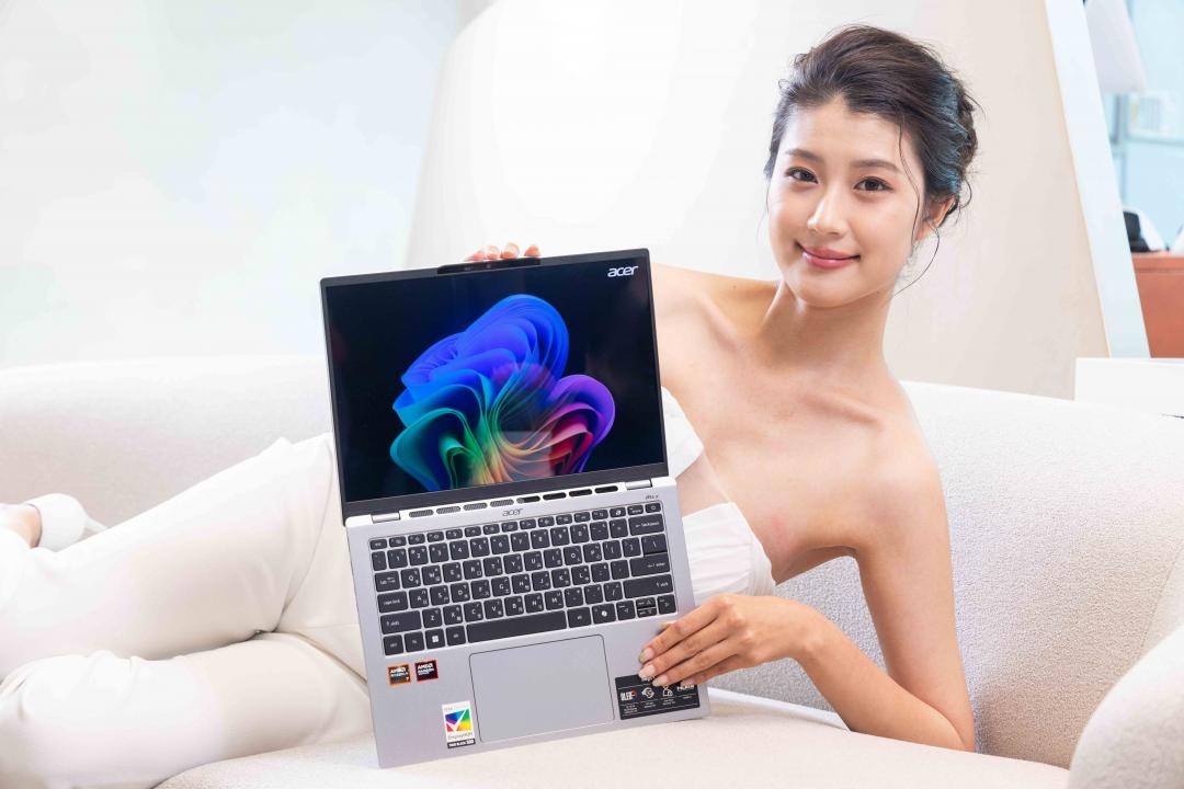 宏碁 Swift Go 14 AI不僅有符合 Copilot+ PC的AI算力，重量更只有1.3公斤，輕巧好攜，37,900元起。