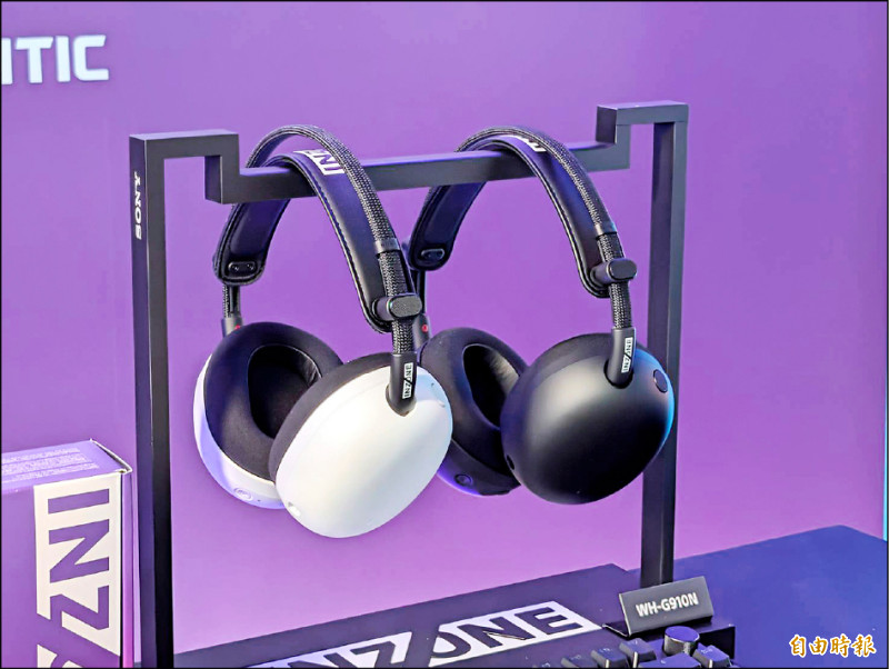 INZONE Z9 II電競耳機尼龍耳罩底部加入合成皮革，即使長時間配戴依然穩固舒適。預計10月上市，售價9,900元。（記者黃肇祥攝）