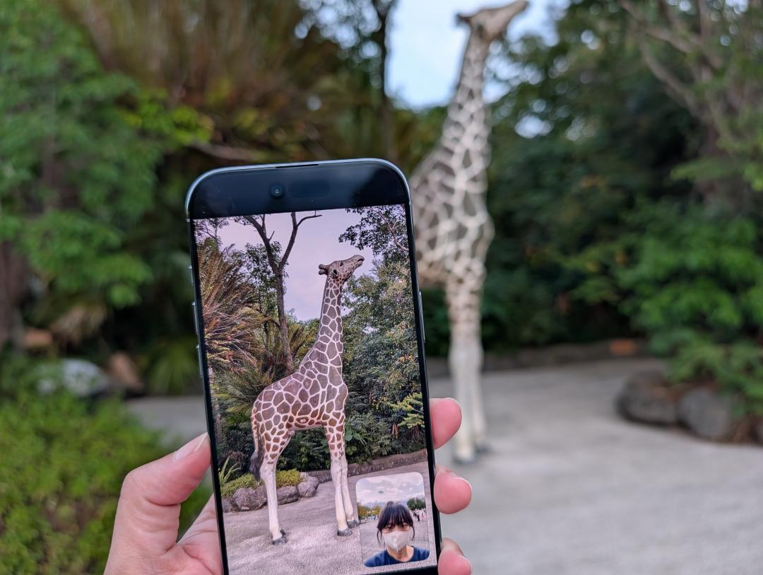 就算手機拿直的，也能拍出橫向自拍照，不用特別將手機轉向。（圖／記者吳佩樺攝）