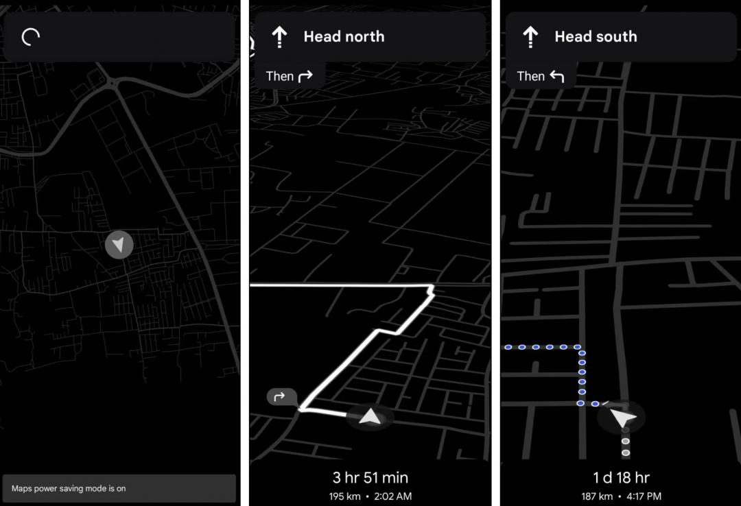 在超級省電模式下,導航介面會轉入簡易的黑白畫面。(圖/翻攝Android Authority)