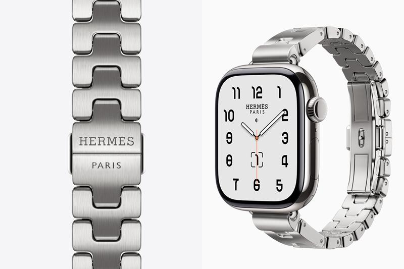 Apple Watch Hermès Series 11全新Grand H Fin錶鏈帶，與經典Grand H錶鏈帶相比，設計線條更加纖細洗練，68,900元。