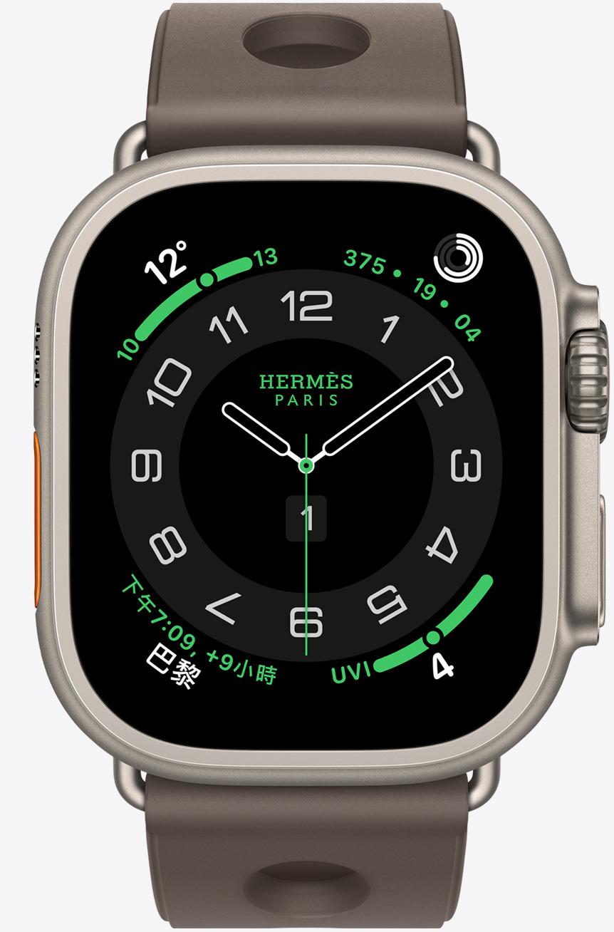 Apple Watch Hermès Ultra 3 Scub’H Diving錶帶，以高性能橡膠材質壓製成型，適用各種極限水上運動，51,400元。