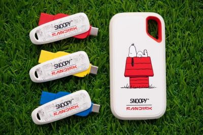 SanDisk史努比雙碟帶著走  行動硬碟主打高耐用 雙用隨身碟三色收藏